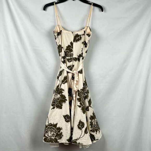 Ruby Rox Cream And Brown Floral Sundress Pink Waist Ribbon 5 - Picture 3 of 13